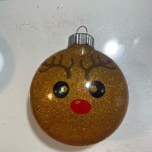 Sparkling Gold Reindeer Ornament